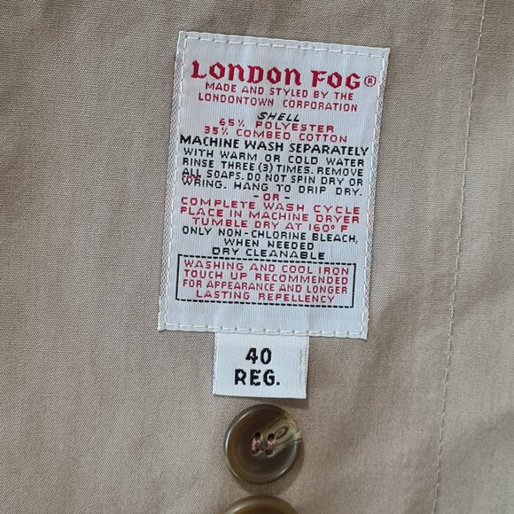 London Fog Trench Coat, Maincoats, with Removable Liner, 40R - Picture 7 of 13